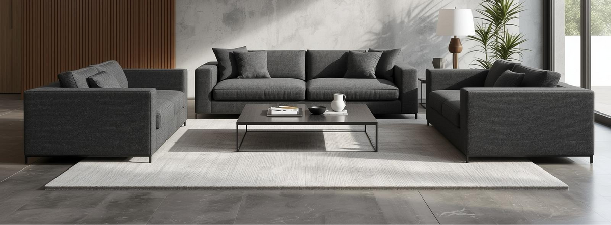 Quelle table basse avec un canapé gris foncé ? Idées et conseils déco