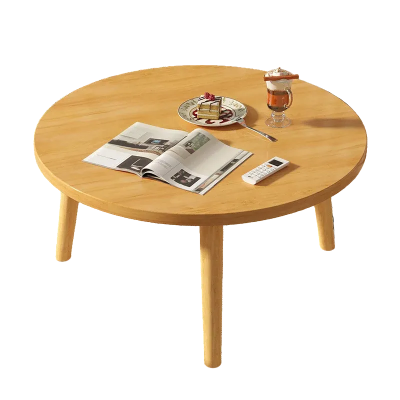 Table basse ronde en bois minimaliste