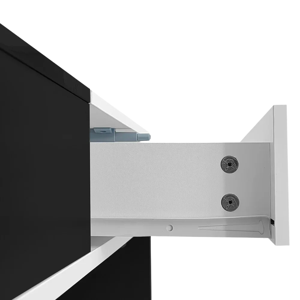 Table basse rectangulaire noire et blanche design avec rangements