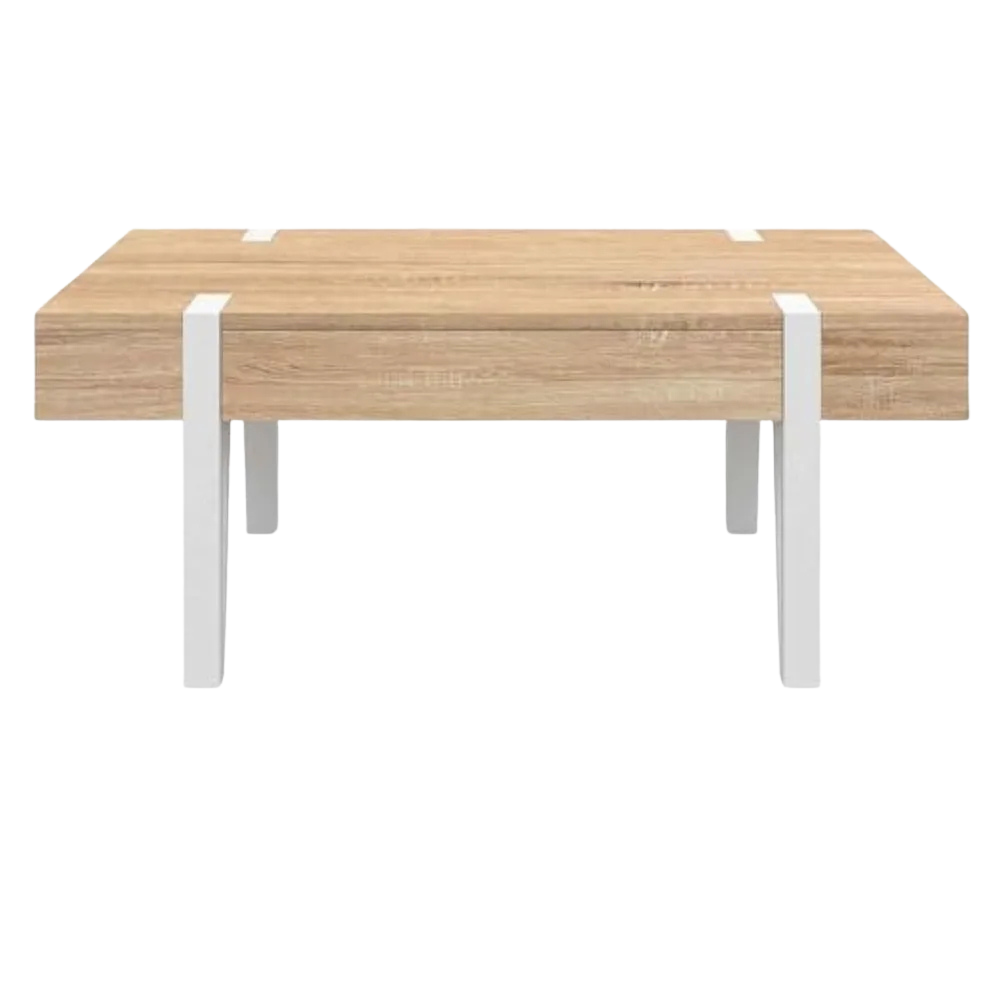 Table basse industrielle bois et métal avec tiroir