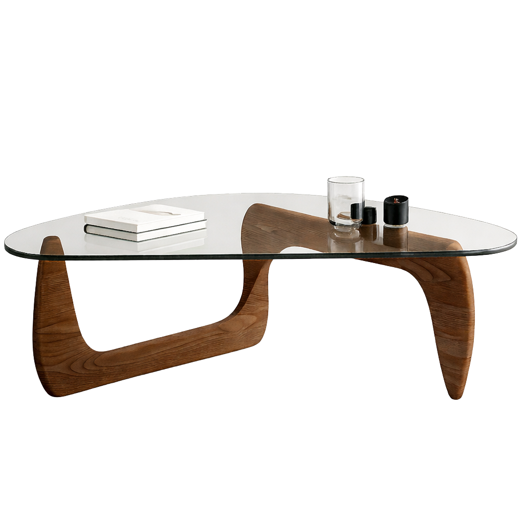 Table basse ovale en verre design scandinave