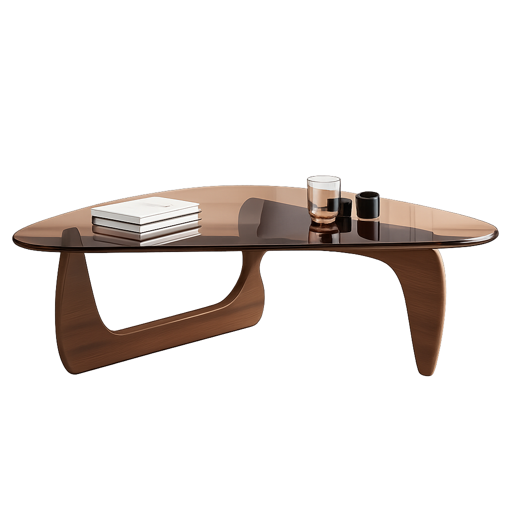 Table basse ovale en verre design scandinave