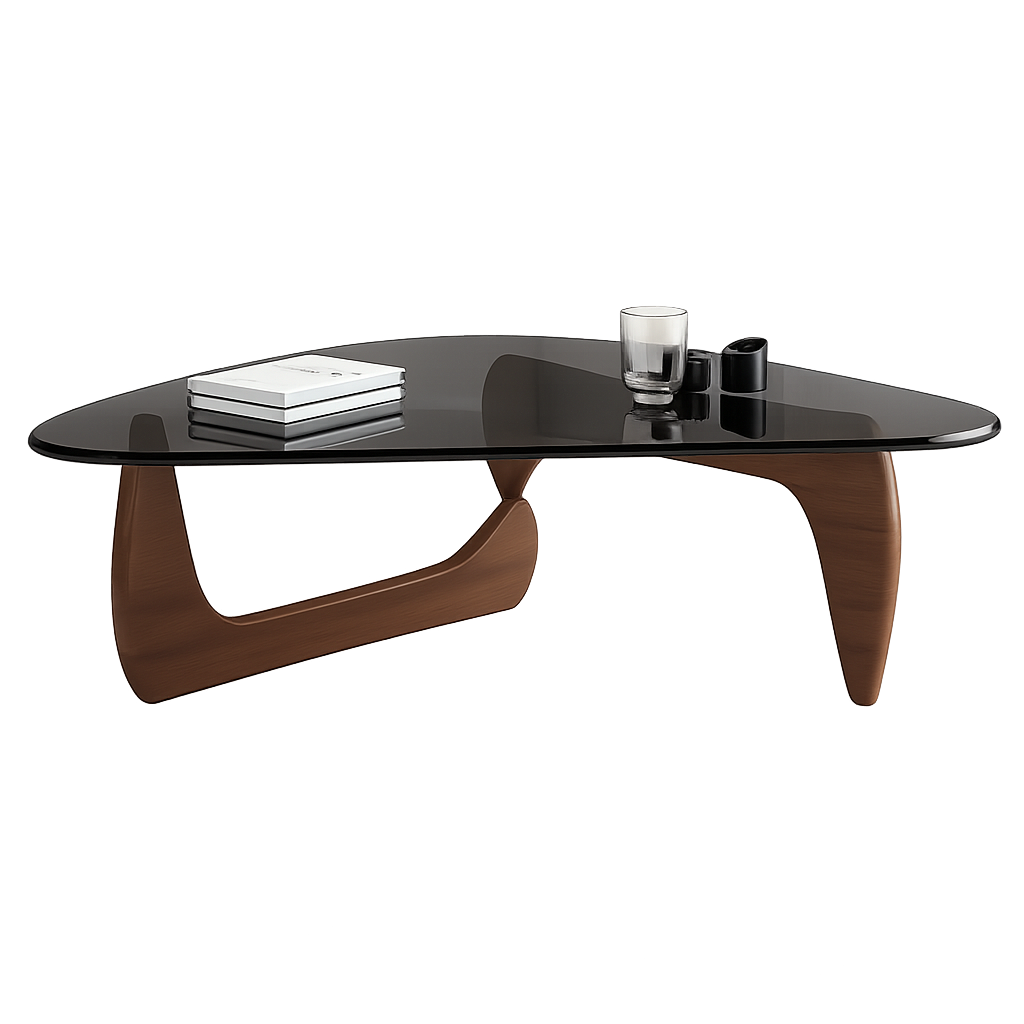 Table basse ovale en verre design scandinave