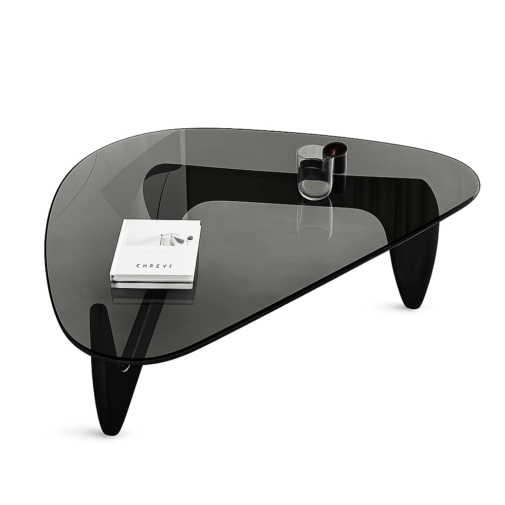 Table basse ovale en verre design scandinave