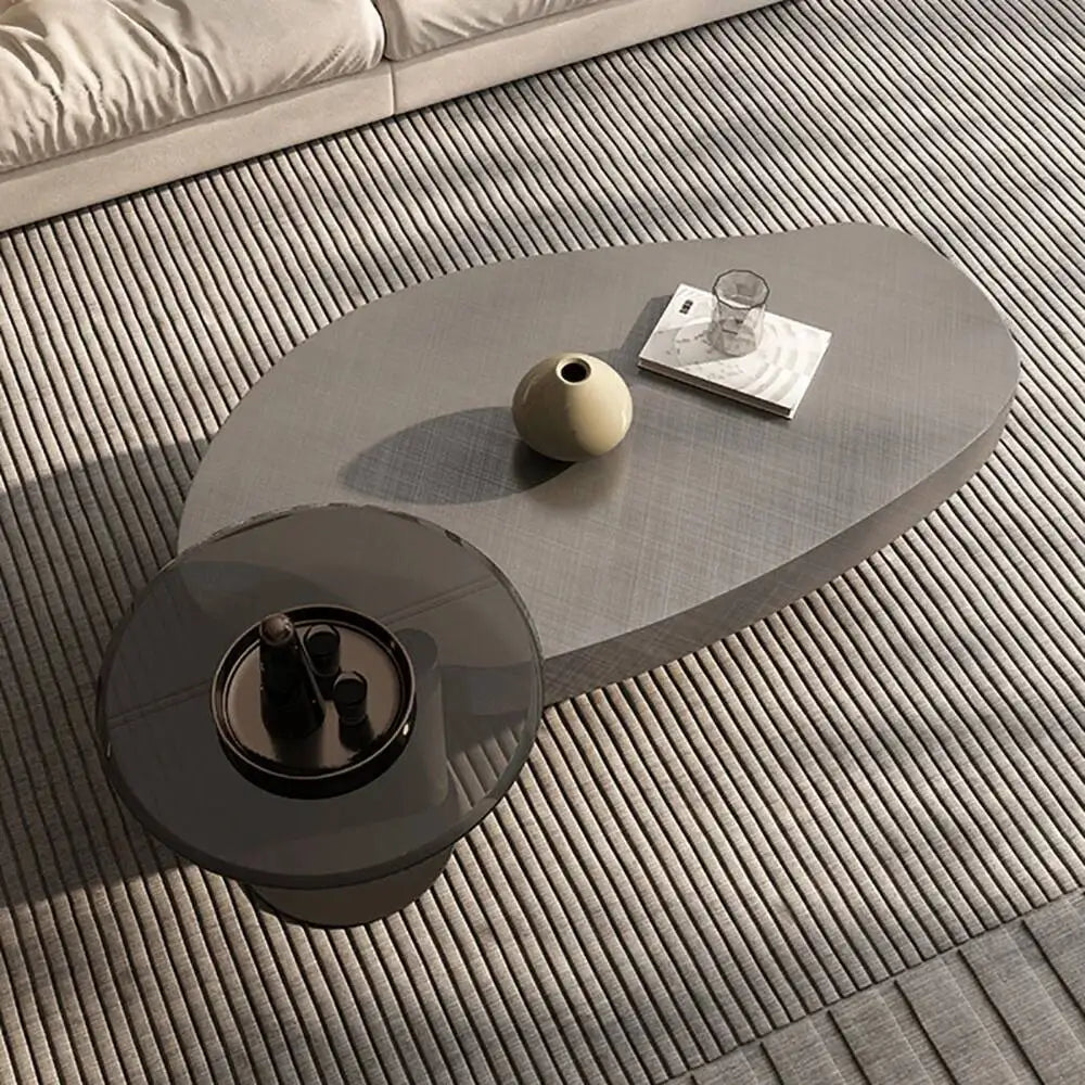 Table basse gigogne ronde et organique au design luxe