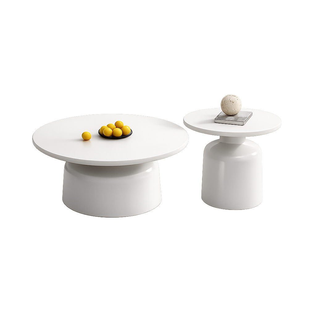 Table basse gigogne ronde et design scandinave