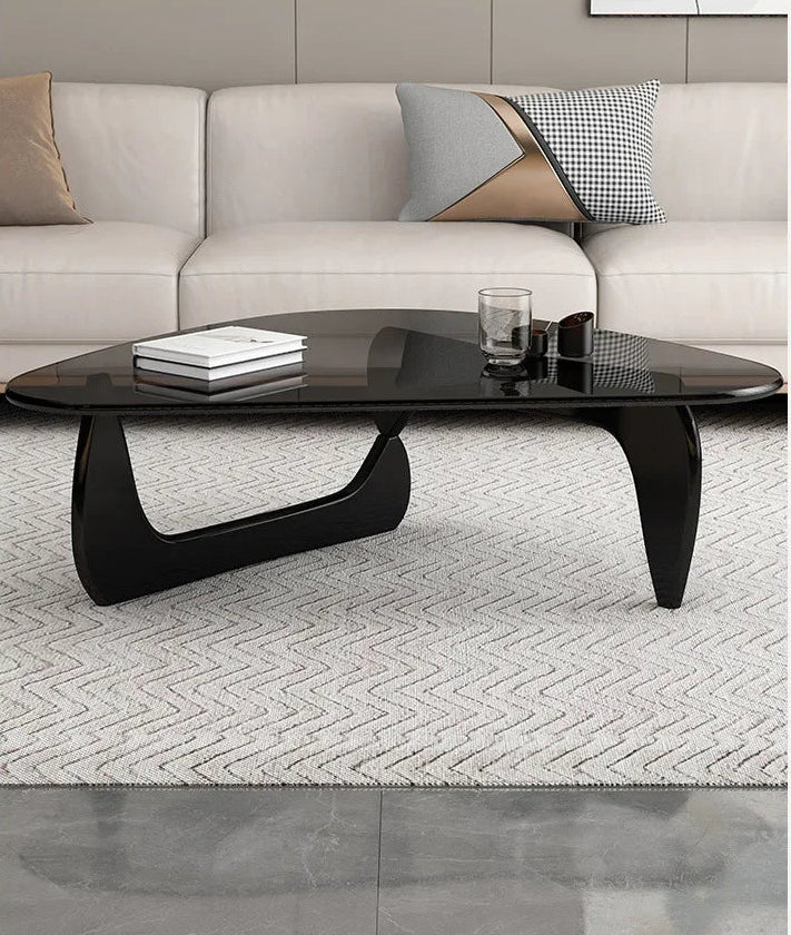 Table basse ovale en verre design scandinave