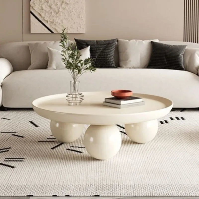 Table basse ronde en métal style minimaliste moderne