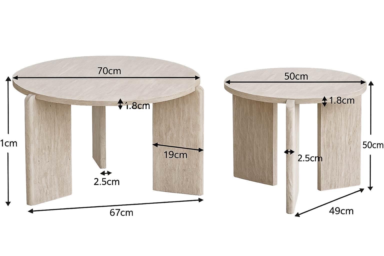 Table basse gigogne ronde en bois design scandinave