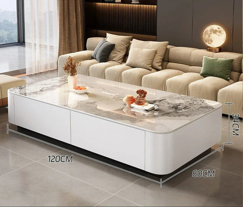 Table basse design italien rectangulaire en céramique