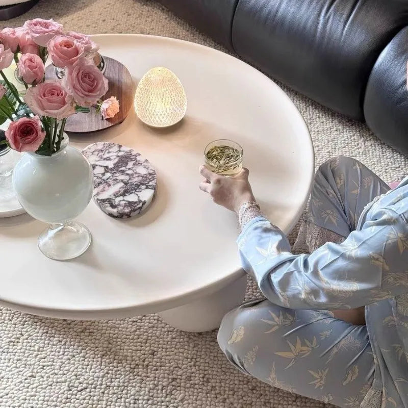 Table basse ronde en métal style minimaliste moderne