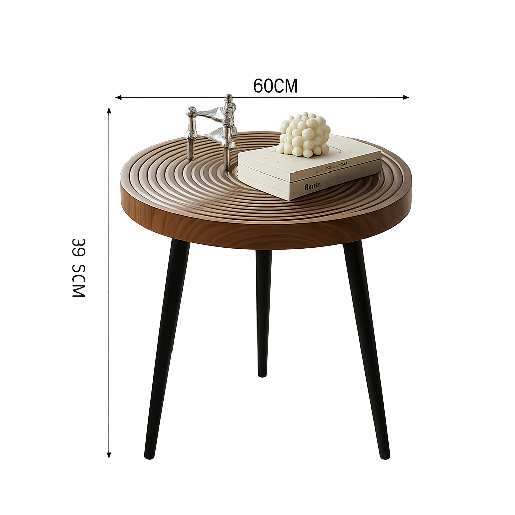 Table basse gigogne ronde japonaise en bois massif