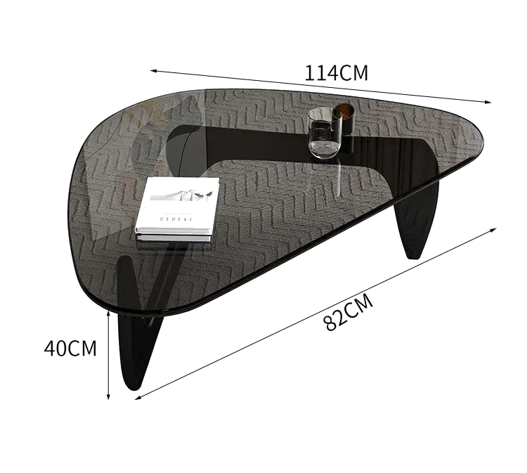 Table basse ovale en verre design scandinave