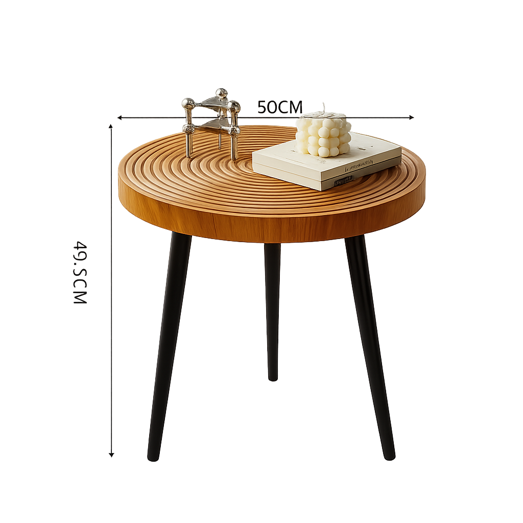 Table basse gigogne ronde japonaise en bois massif