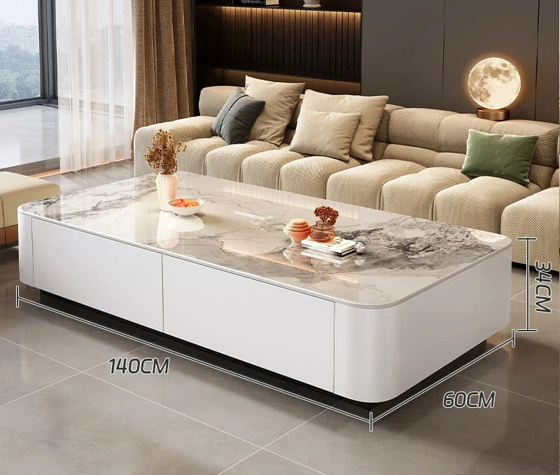 Table basse design italien rectangulaire en céramique