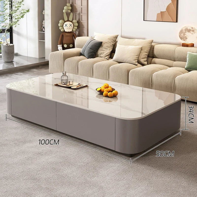 Table basse design italien rectangulaire en céramique