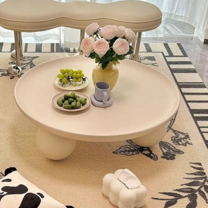 Table basse ronde en métal style minimaliste moderne