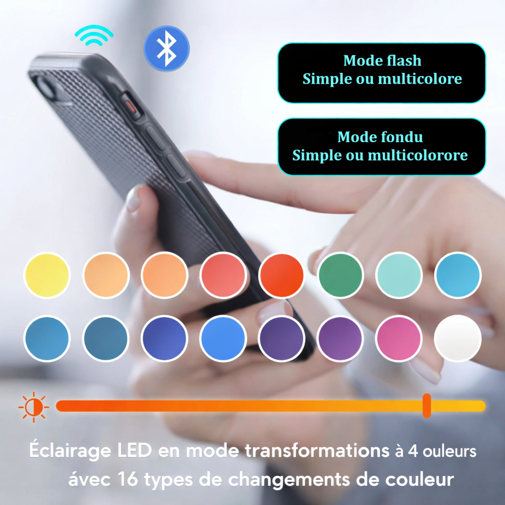 Table basse design à 2 niveaux avec tiroir et LED