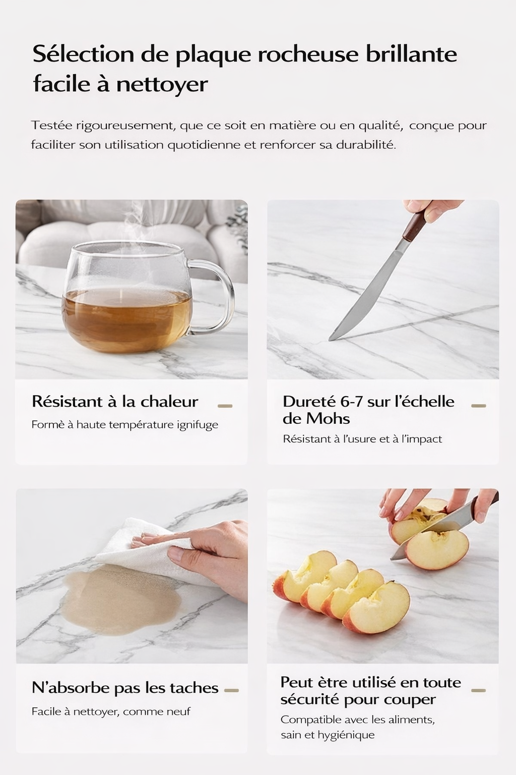 Table basse design effet marbre avec rangements