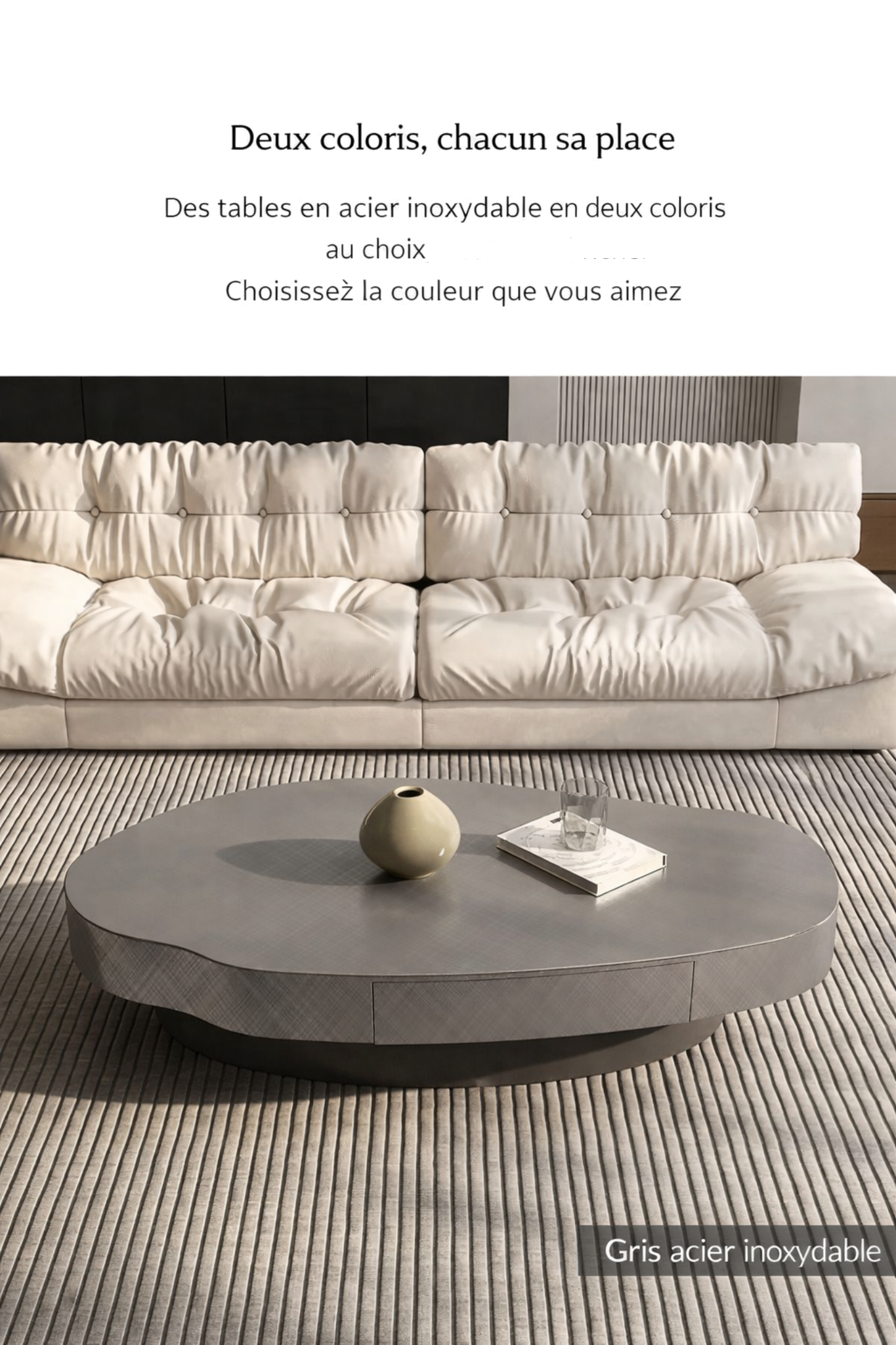 Table basse gigogne ronde et organique au design luxe