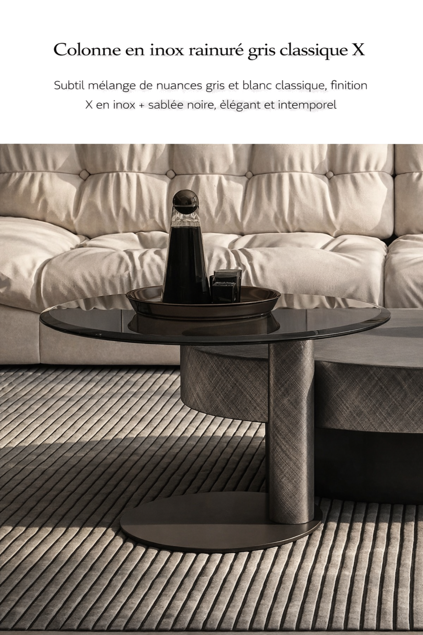 Table basse gigogne ronde et organique au design luxe