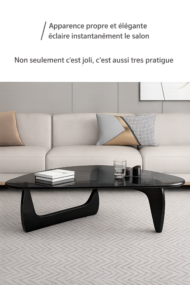 Table basse ovale en verre design scandinave