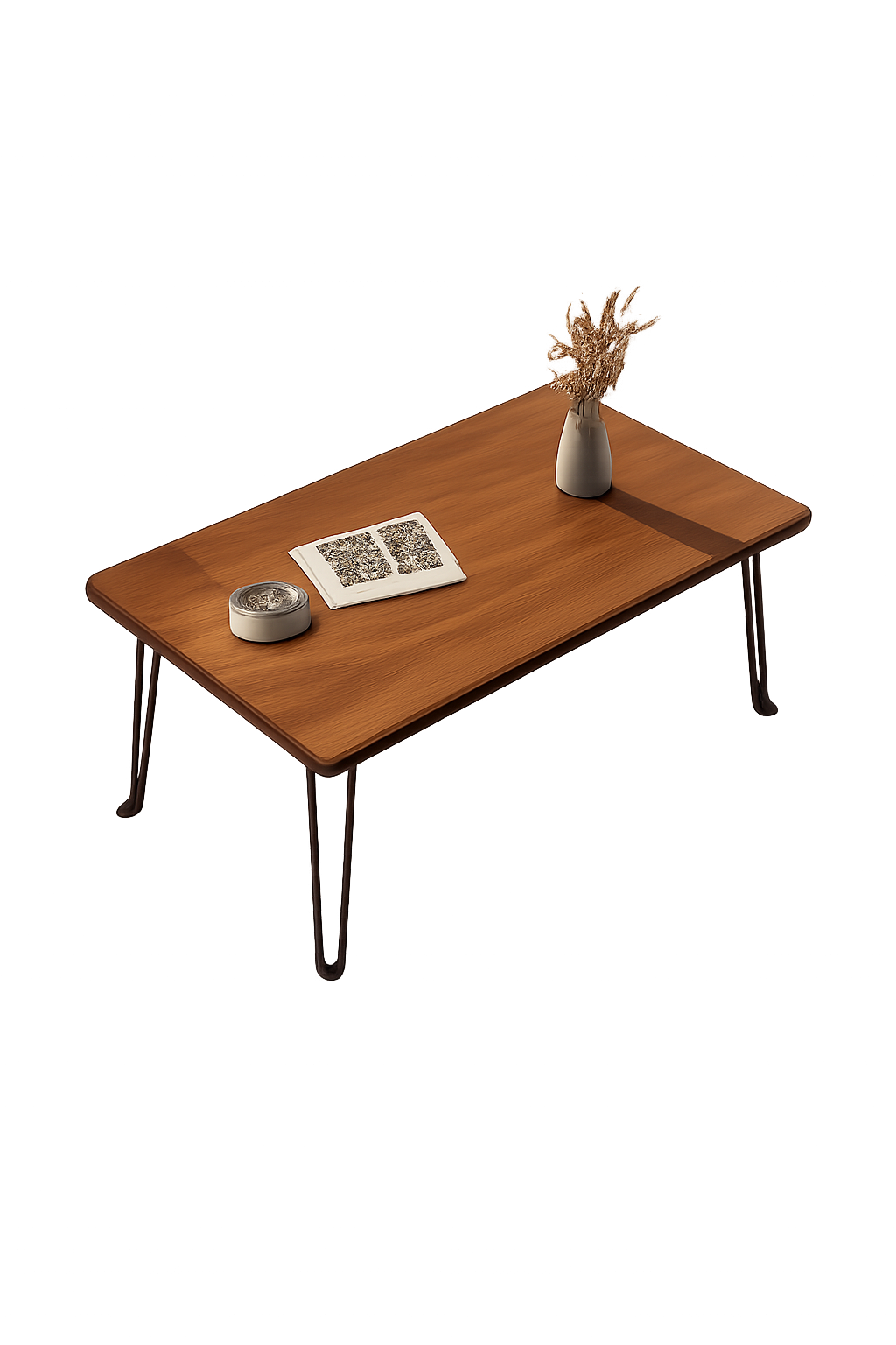 Table basse pliante rectangulaire en bois pour petit espace