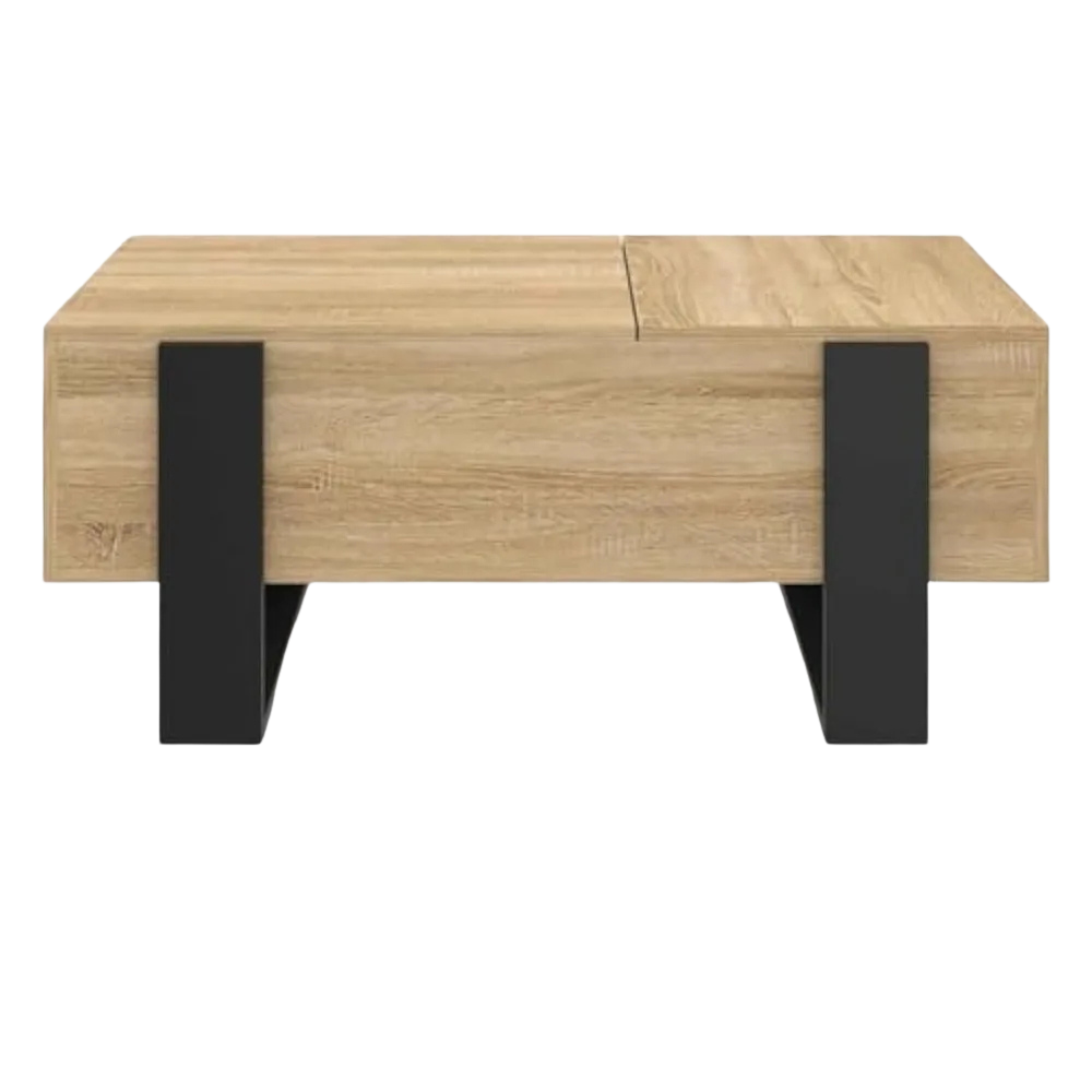 Table basse rectangulaire relevable à double plateau