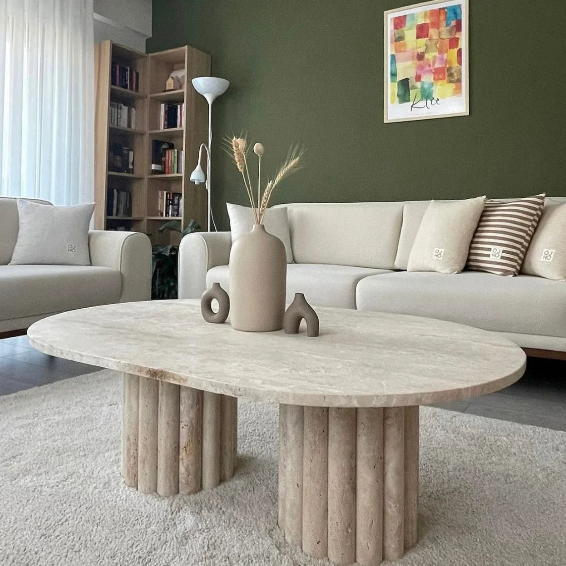 Table basse travertin