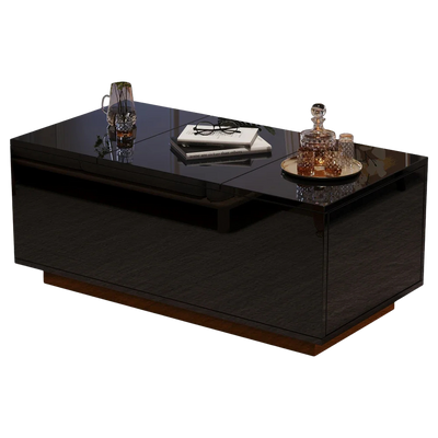 Table basse relevable avec LED et plateau ajustable