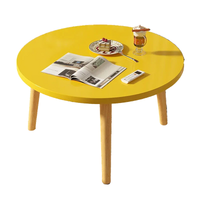Table basse ronde en bois minimaliste