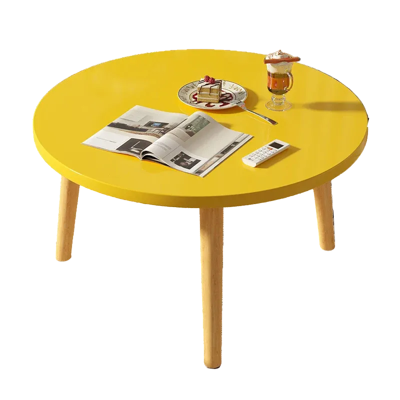 Table basse ronde en bois minimaliste