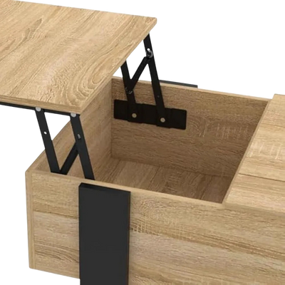 Table basse rectangulaire relevable à double plateau