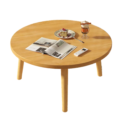 Table basse ronde en bois minimaliste