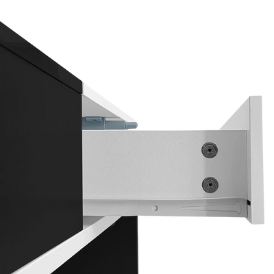 Table basse rectangulaire noire et blanche design avec rangements