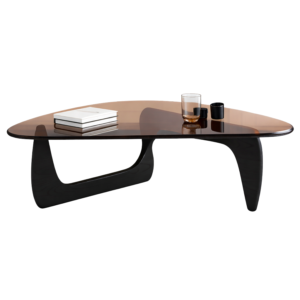 Table basse ovale en verre design scandinave