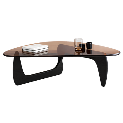 Table basse ovale en verre design scandinave