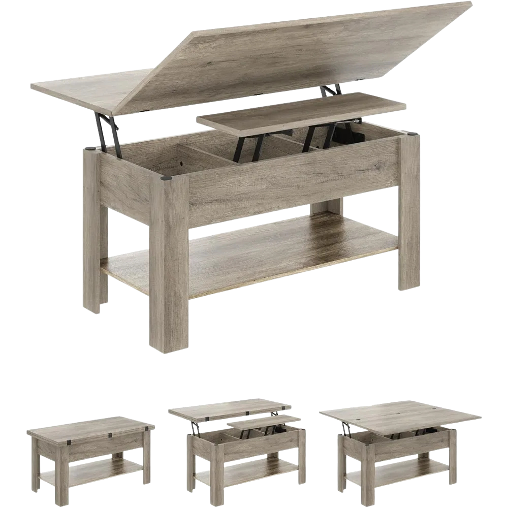 Table basse relevable extensible 3 en 1