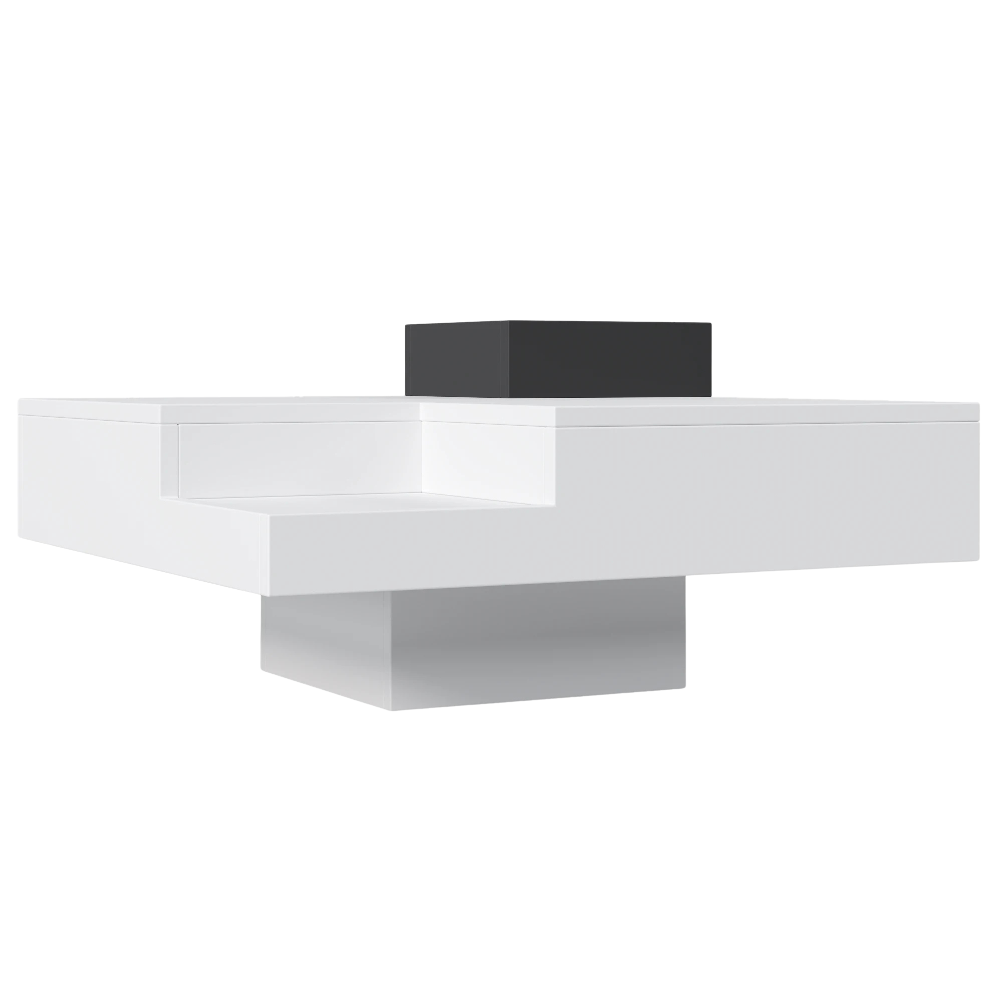 Table basse carrée avec LED et rangement amovible