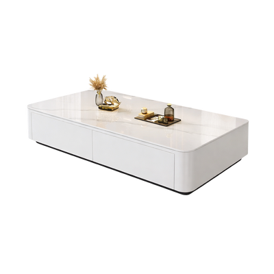 Table basse design effet marbre avec rangements