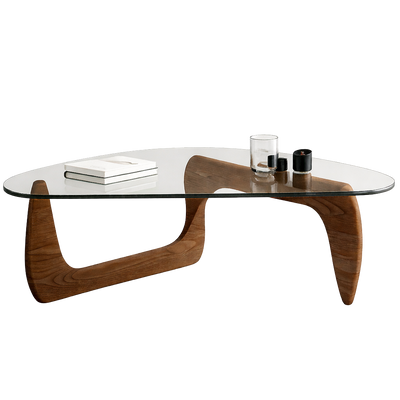 Table basse ovale en verre design scandinave