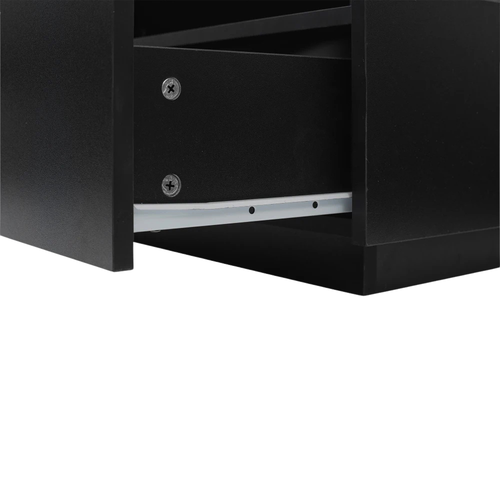 Table basse carrée avec vitrine et LED