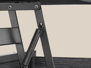 Table basse relevable industrielle avec rangement