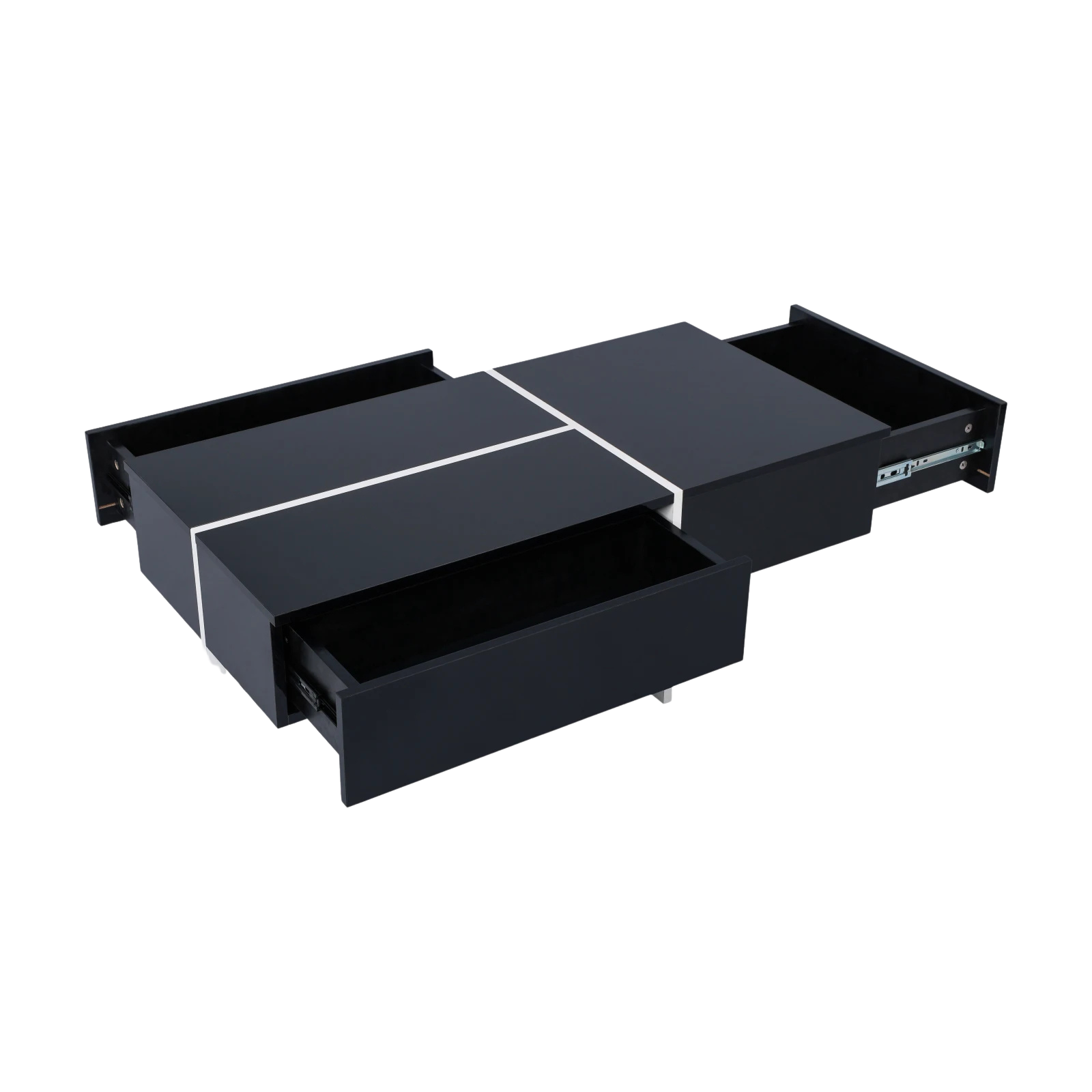 Table basse design noire et blanche avec LED