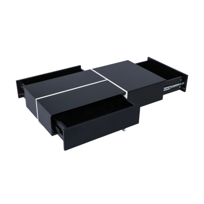 Table basse design noire et blanche avec LED