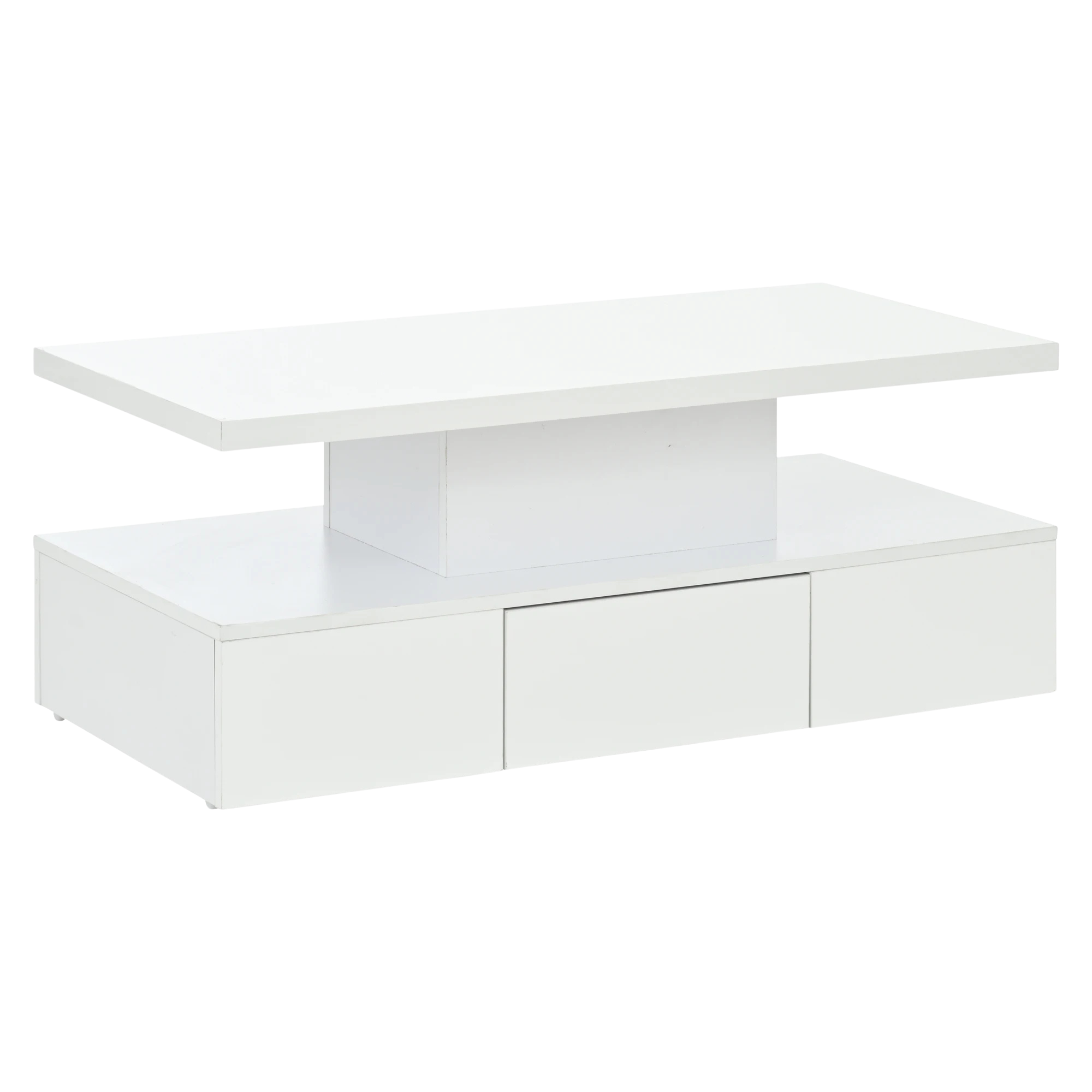 Table basse à double plateau avec LED