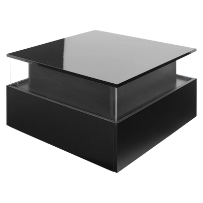 Table basse carrée avec vitrine et LED