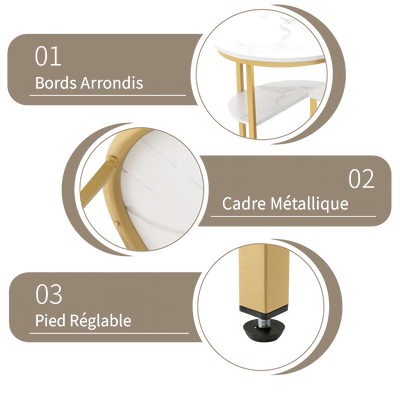 Table basse gigogne marbre avec structure en métal design