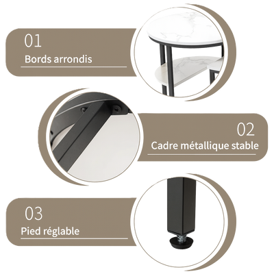 Tables basses gigognes effet marbre avec rangement