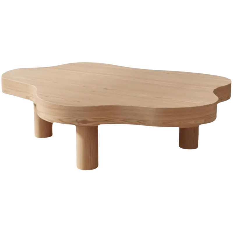 Table basse en bois massif forme nuage design